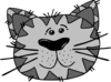 Gray And Black Cartoon Cat Face Clip Art